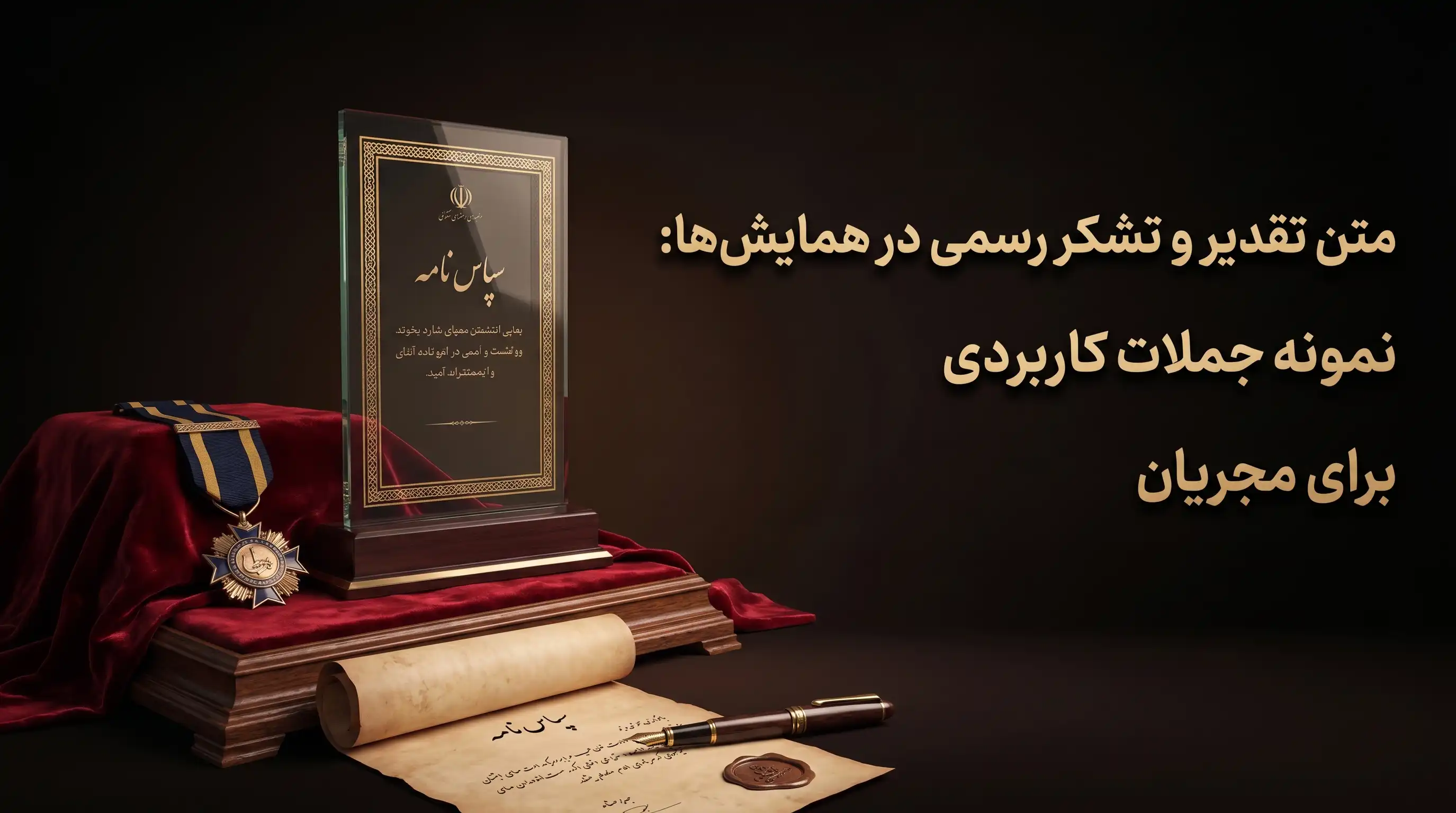 متن تقدیر و تشکر رسمی در همایش‌ها