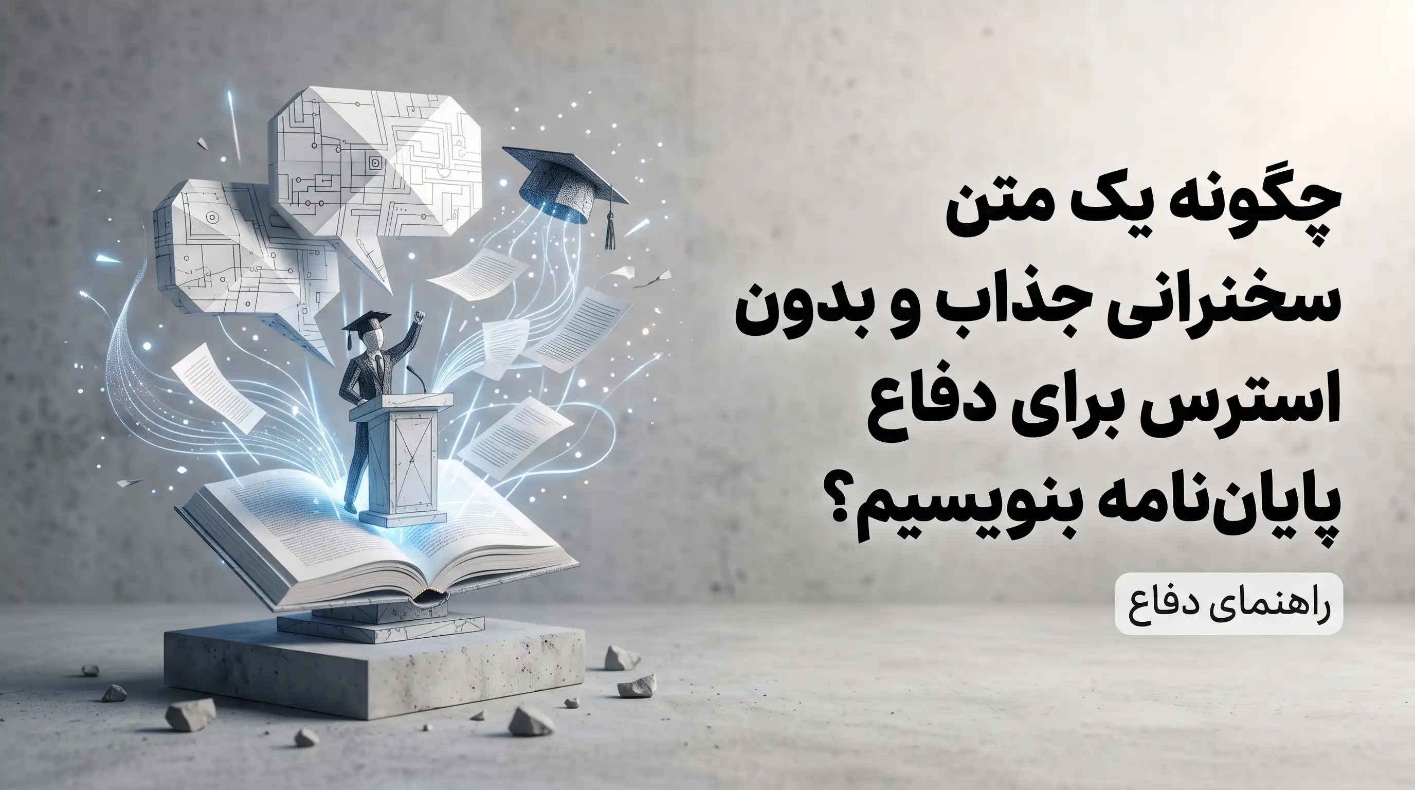 چگونه یک متن سخنرانی جذاب و بدون استرس برای دفاع پایان‌نامه بنویسیم؟